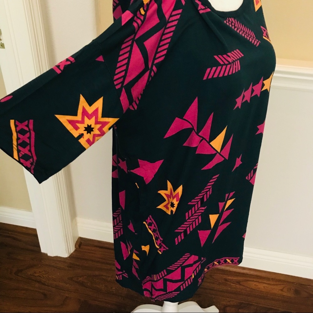 Fuchsia magenta orange navy Tunic top